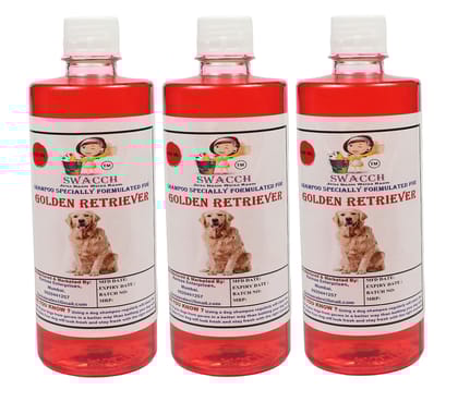 SWACCH Shampoo Specially FORMULATED for Golden Retriever (500ML) (Pack of 3) Strawberry