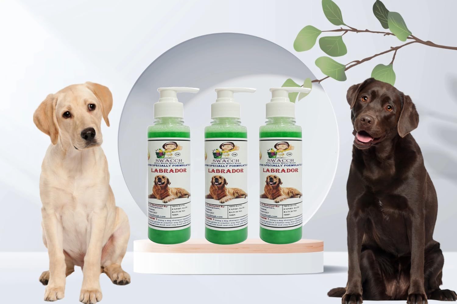 SWACCH Premium Shampoo for Labrador (200ML) (Pack of 3) NEEM ALOVERA