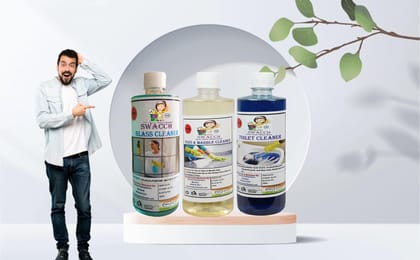 HOME CARE COMBO Glass Cleaner, Tiles & Marble Cleaner & Toilet Cleaner 500ml (Pack of 3)