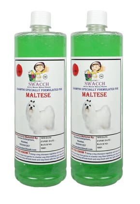 Swacch Shampoo Specially Formulated for Maltese (1 Litre) (Combo Pack of 2) Neem Alovera