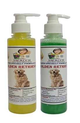 SWACCH Premium Shampoo for Golden Retriever (200ML)(Combo Pack of 2) Lemon & NEEM ALOVERA