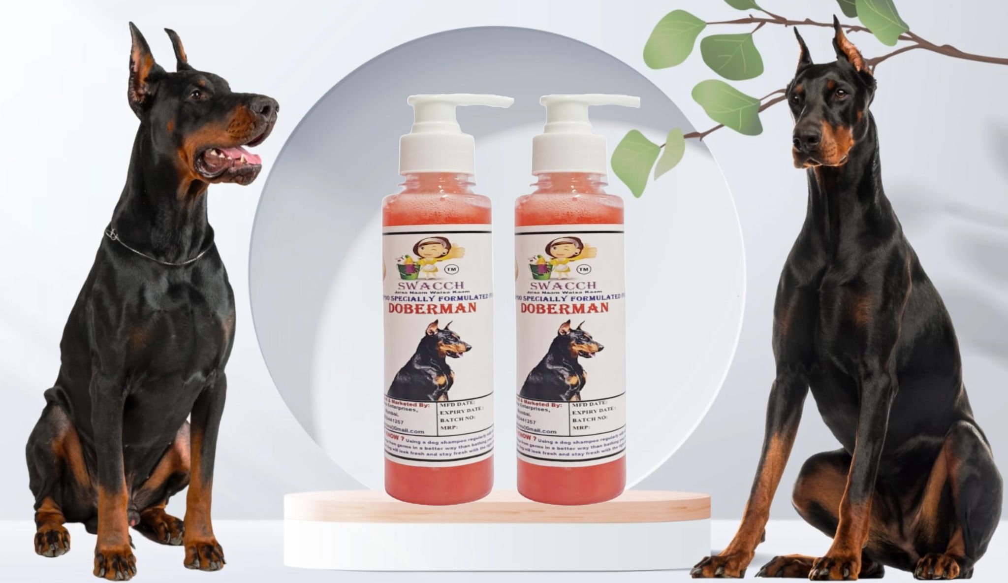 SWACCH Premium Shampoo for Doberman (200ML) (Pack of 2) Jasmine