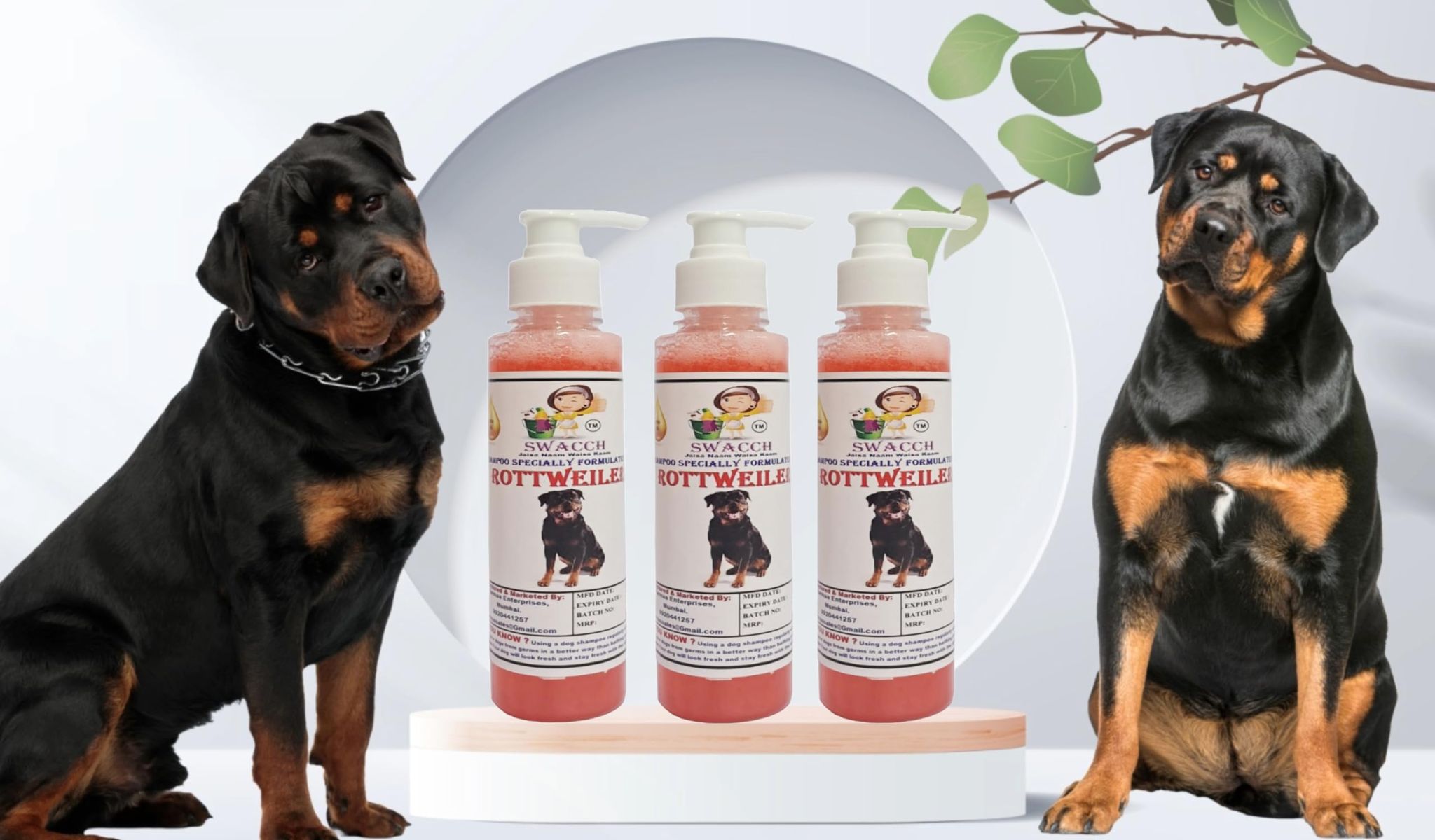 SWACCH Premium Shampoo for Rottweiler(200ML) (Pack of 3) Strawberry