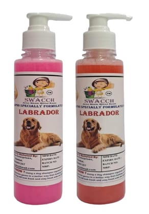 SWACCH Premium Shampoo for Labrador (200ML) (Combo Pack of 2) Rose & Strawberry