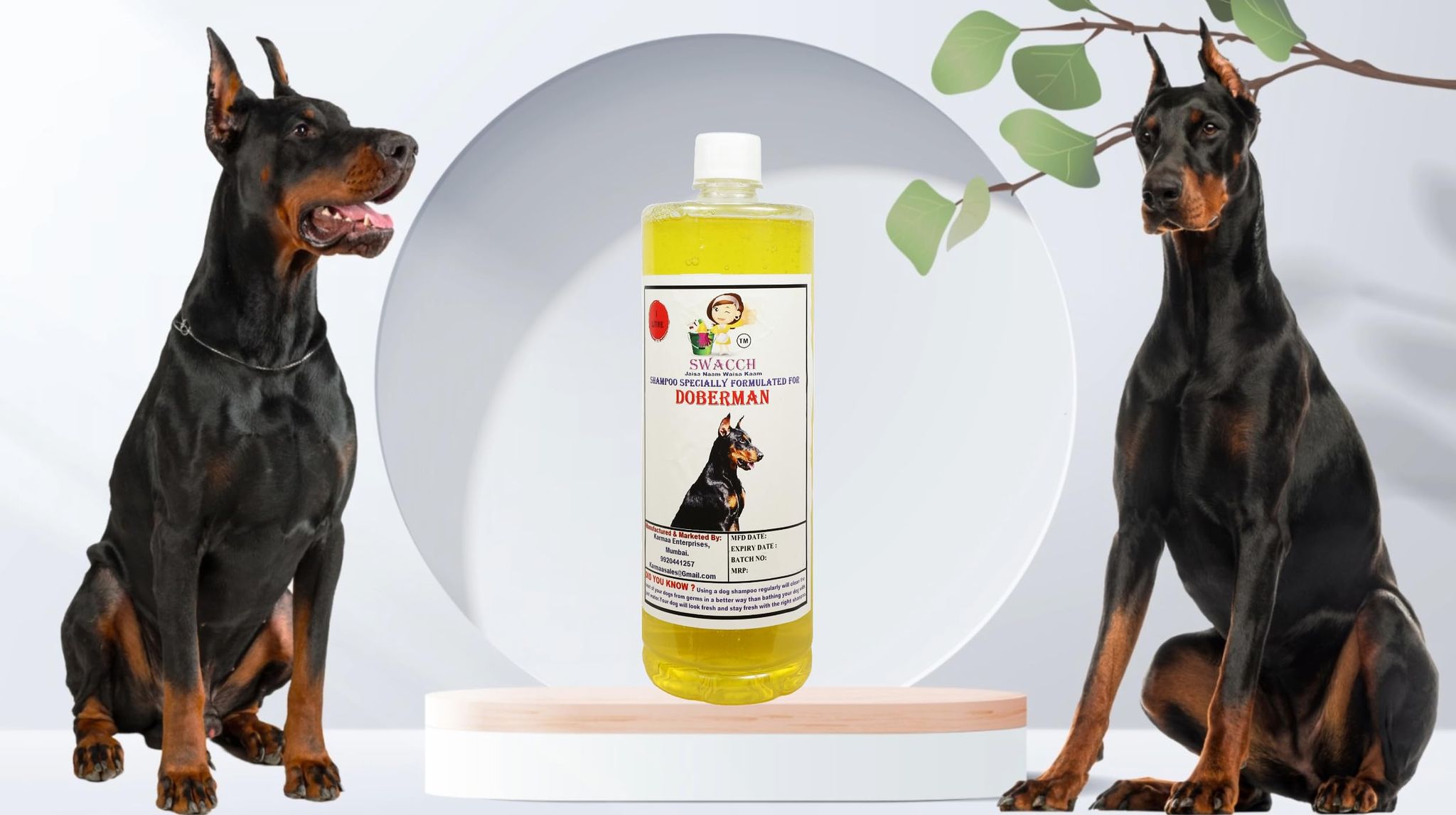Swacch Shampoo Specially Formulated for Doberman (1 Litre) Lemon
