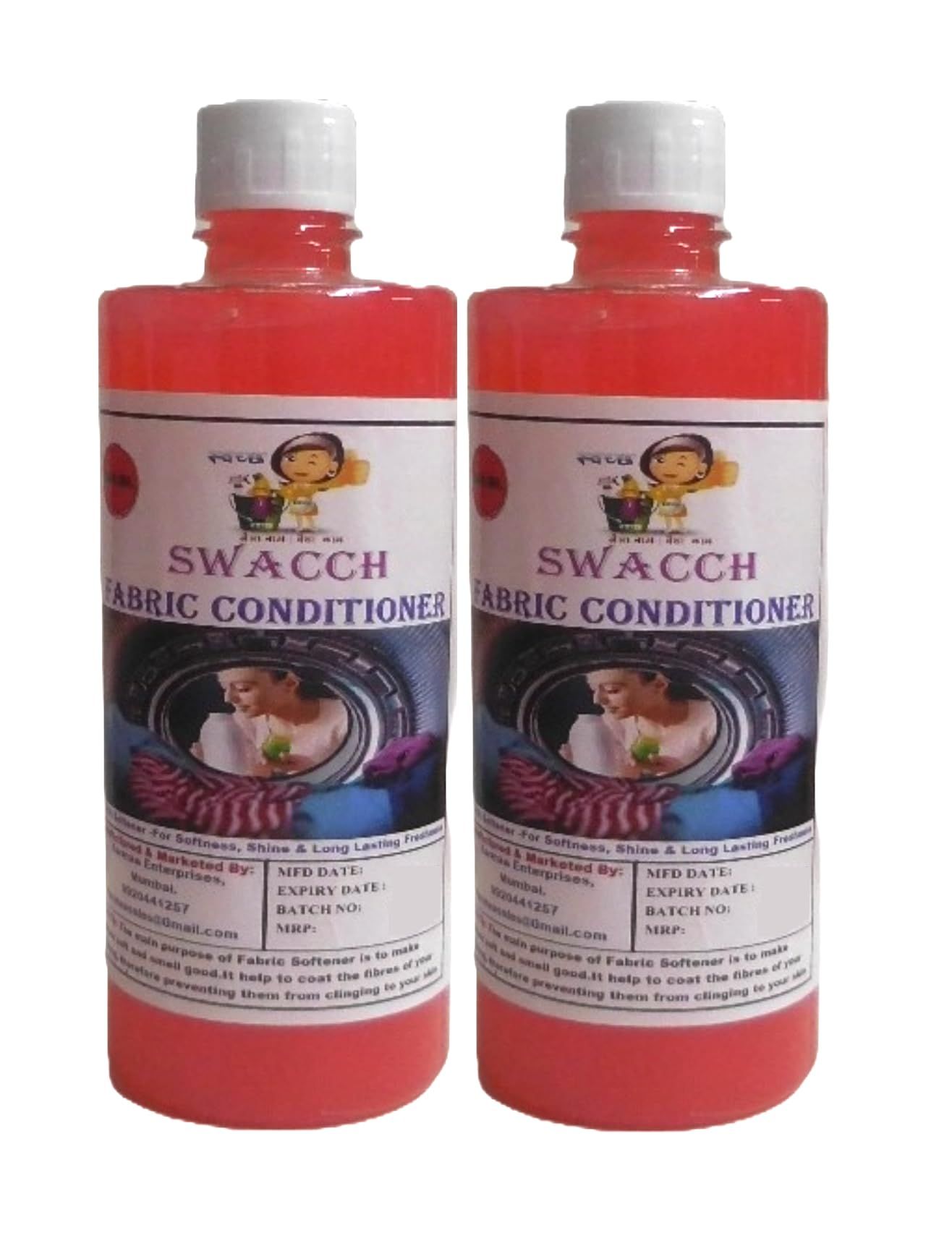 Swacch Fabric Conditioner (500ml) (Pack of 2) Rose