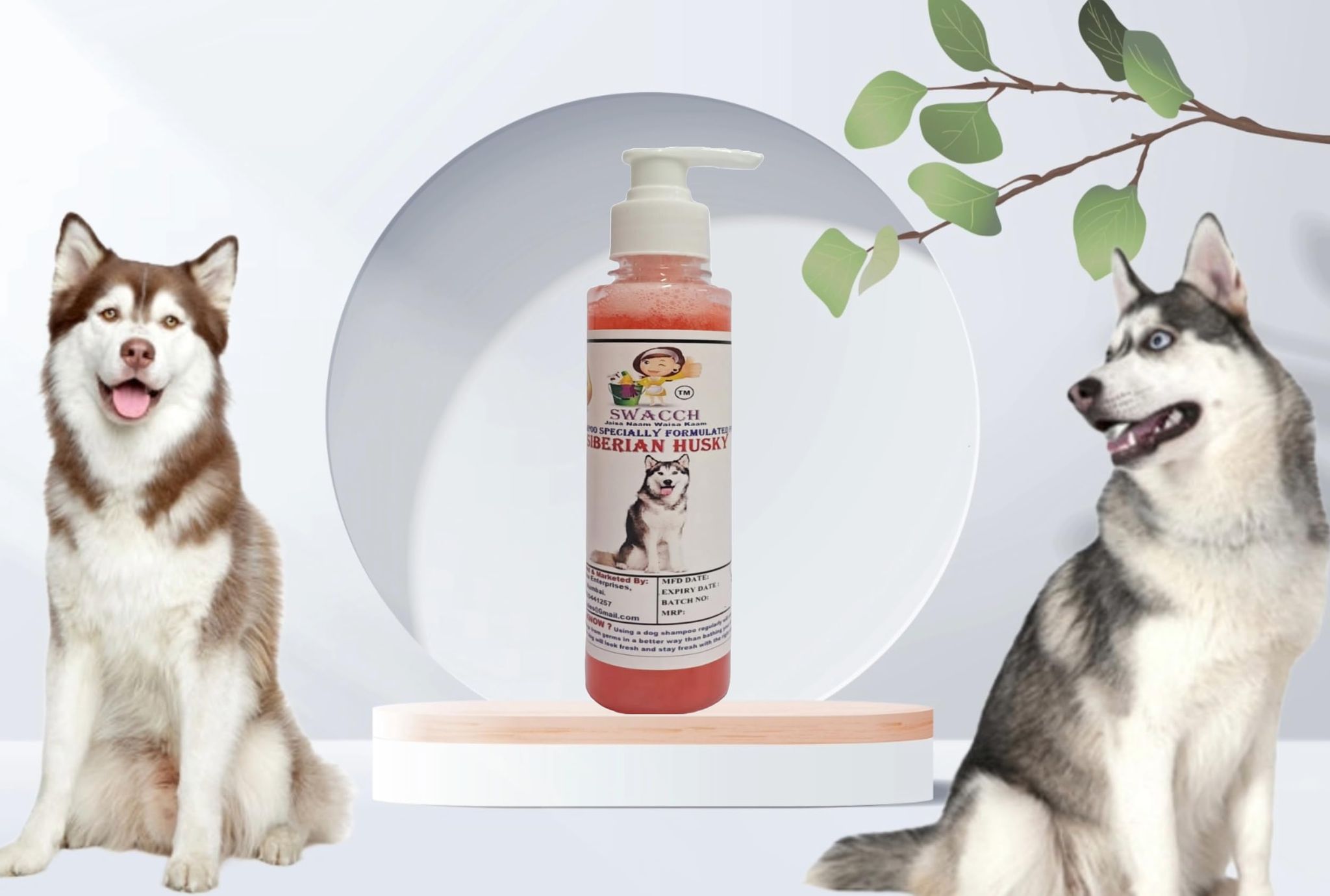 SWACCH Premium Shampoo for Siberian Husky (200ML) Strawberry