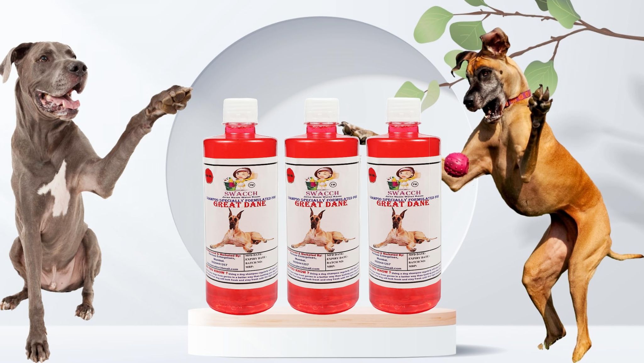 Swacch Shampoo Specially Formulated for Great DANE (500ml) (Pack of 3) Jasmine