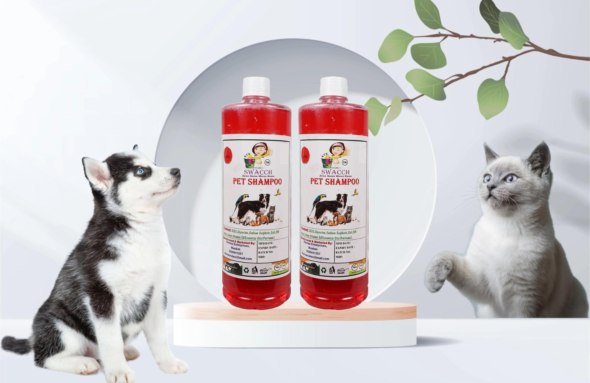 SWACCH PET Shampoo (1 Litre) (Combo Pack of 2) Strawberry