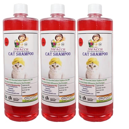 SWACCH CAT Shampoo (1 litre) (Combo Pack of 3) Strawberry