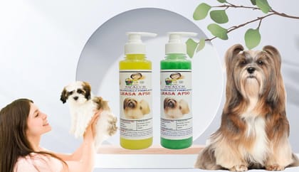 SWACCH Premium Shampoo for Lhasa APSO (200ML) (Combo Pack of 2) Lemon & NEEM ALOVERA