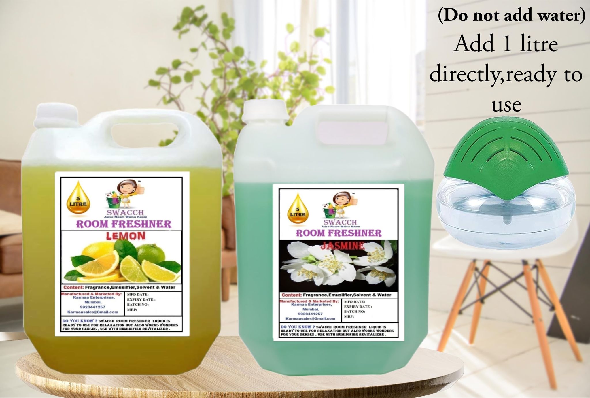 Swacch Room Freshner (5 Litre) (Pack of 2) Lemon & Jasmine