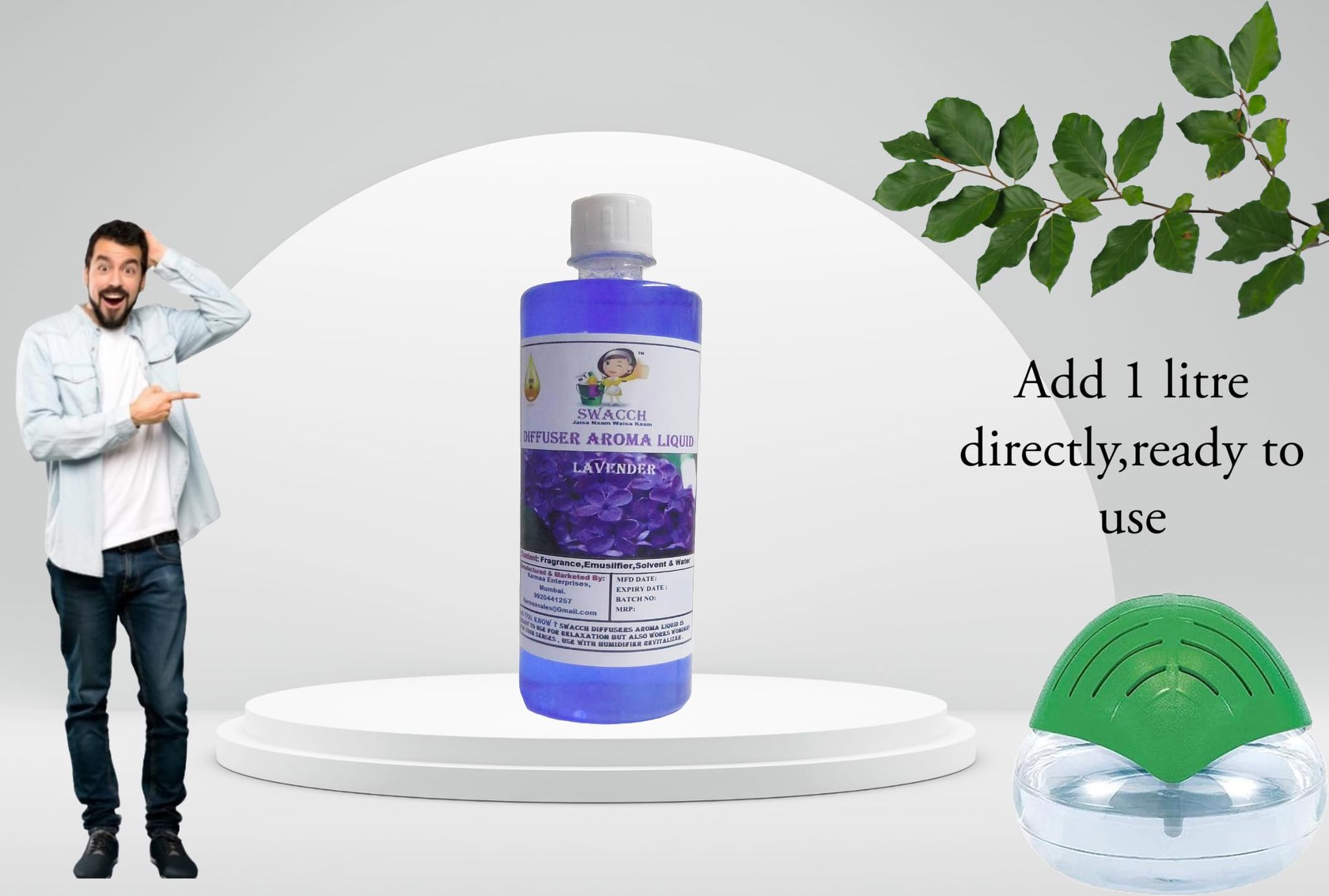 Swacch Diffuser Aroma Liquid (500ml) Lavender