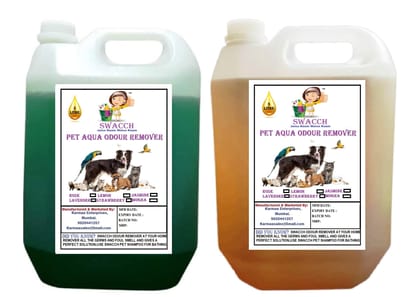 Swacch PET Aqua Odour Remover (5 Litre) (Pack of 2) Mogra & Lavender