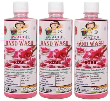Swacch Hand wash (500ml) (Pack of 3) Rose
