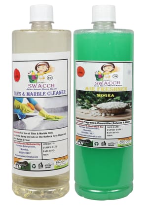 Home Care Combo Tiles & Marble Cleaner Lemon & Air Freshner Mogra 1 Litre (Pack of 2)