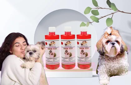 SWACCH Shampoo Specially FORMULATED for Shih TZU (500ML) (Combo Pack of 3) Strawberry