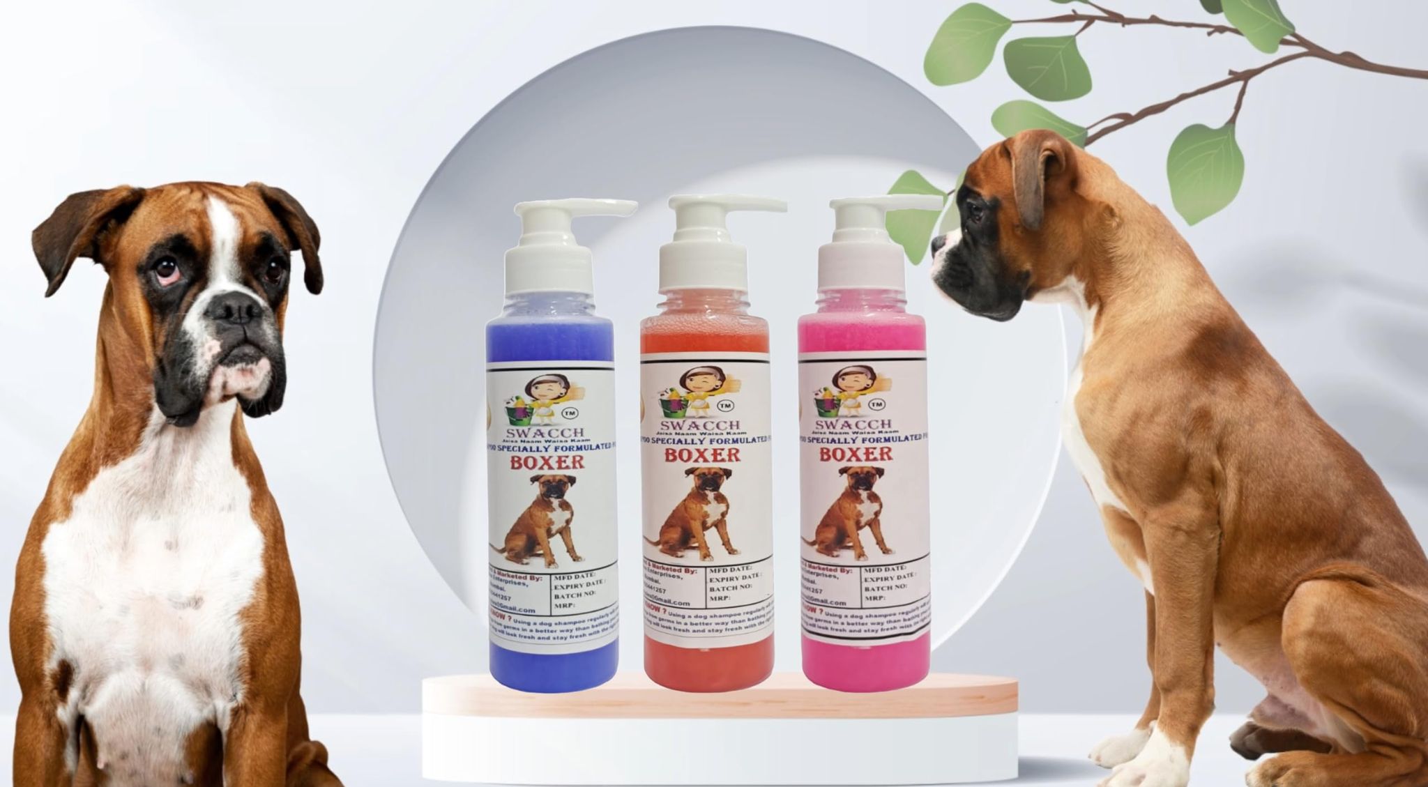 SWACCH Premium Shampoo for Boxer (200ML) (Combo Pack of 3) Lavender, Strawberry & Rose