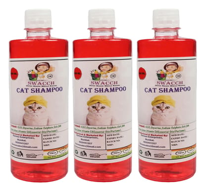 SWACCH CAT Shampoo (500ML) (Pack of 3) Strawberry