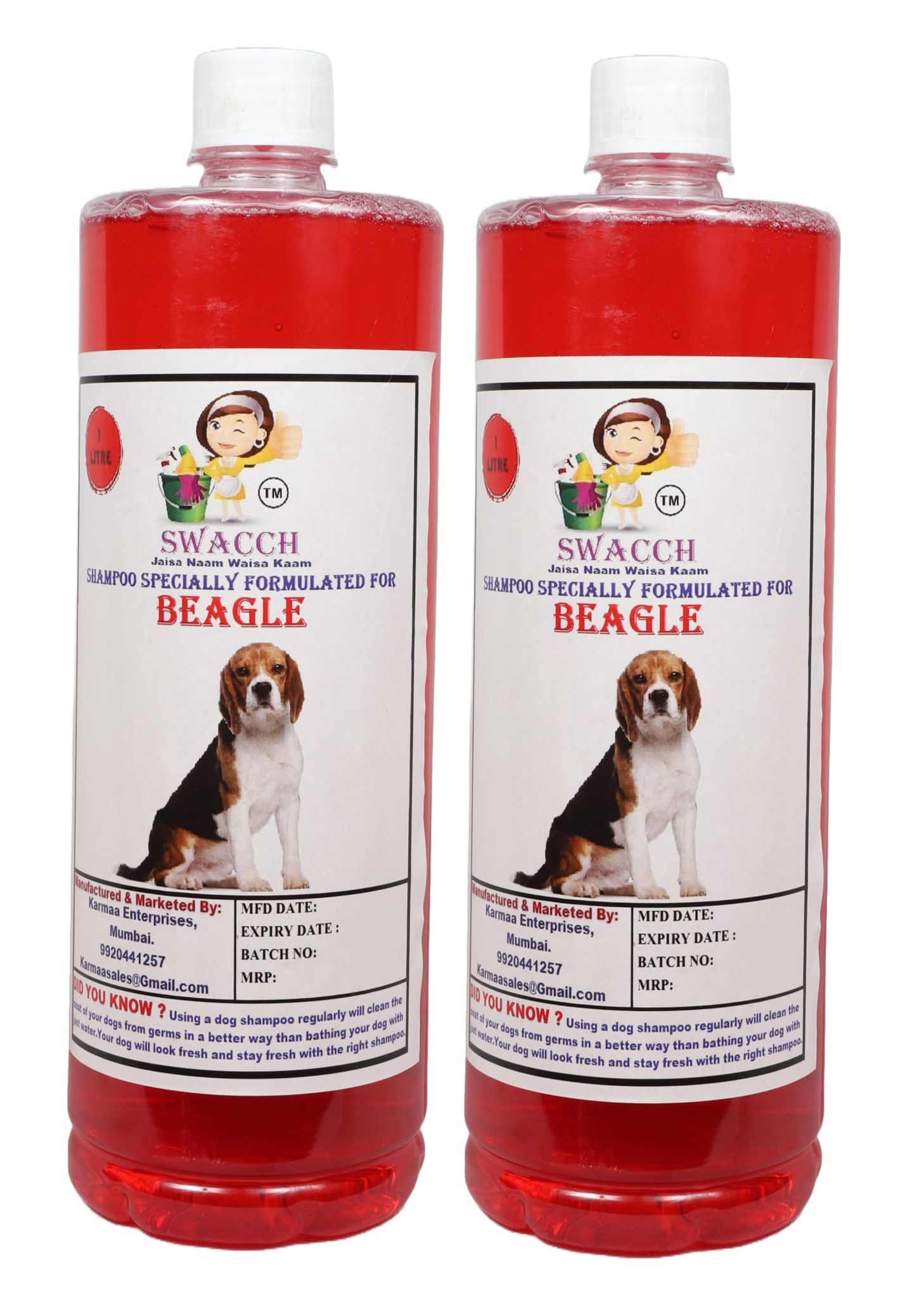 Swacch Shampoo Specially Formulated for Beagle (1 Litre) (Combo Pack of 2) Jasmine