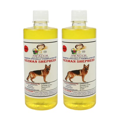 Swacch Shampoo Specially Formulated for German Shepherd (500ML) (Pack of 2) Lemon