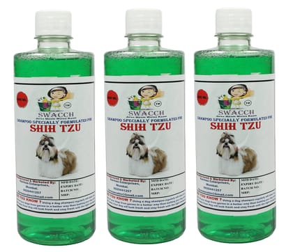 Swacch Shampoo Specially Formulated for Shih TZU (500ml) (Combo Pack of 3) Neem Alovera