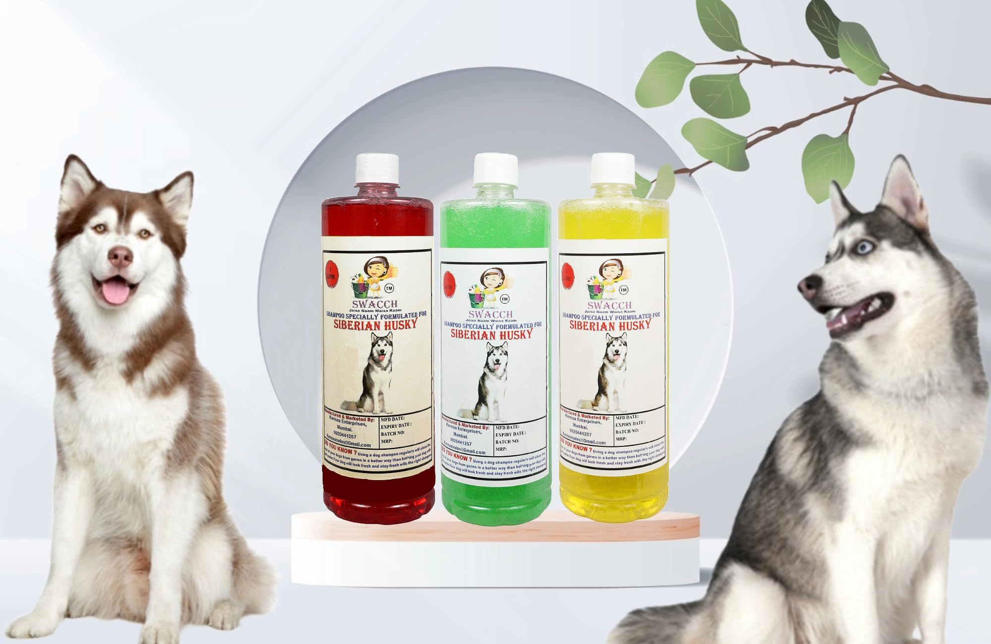 Swacch Shampoo Specially Formulated for Siberian Husky (1 Litre) (Combo Pack of 3)