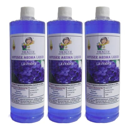 Swacch Diffuser Aroma Liquid (1 Litre) (Pack of 3) Lavender