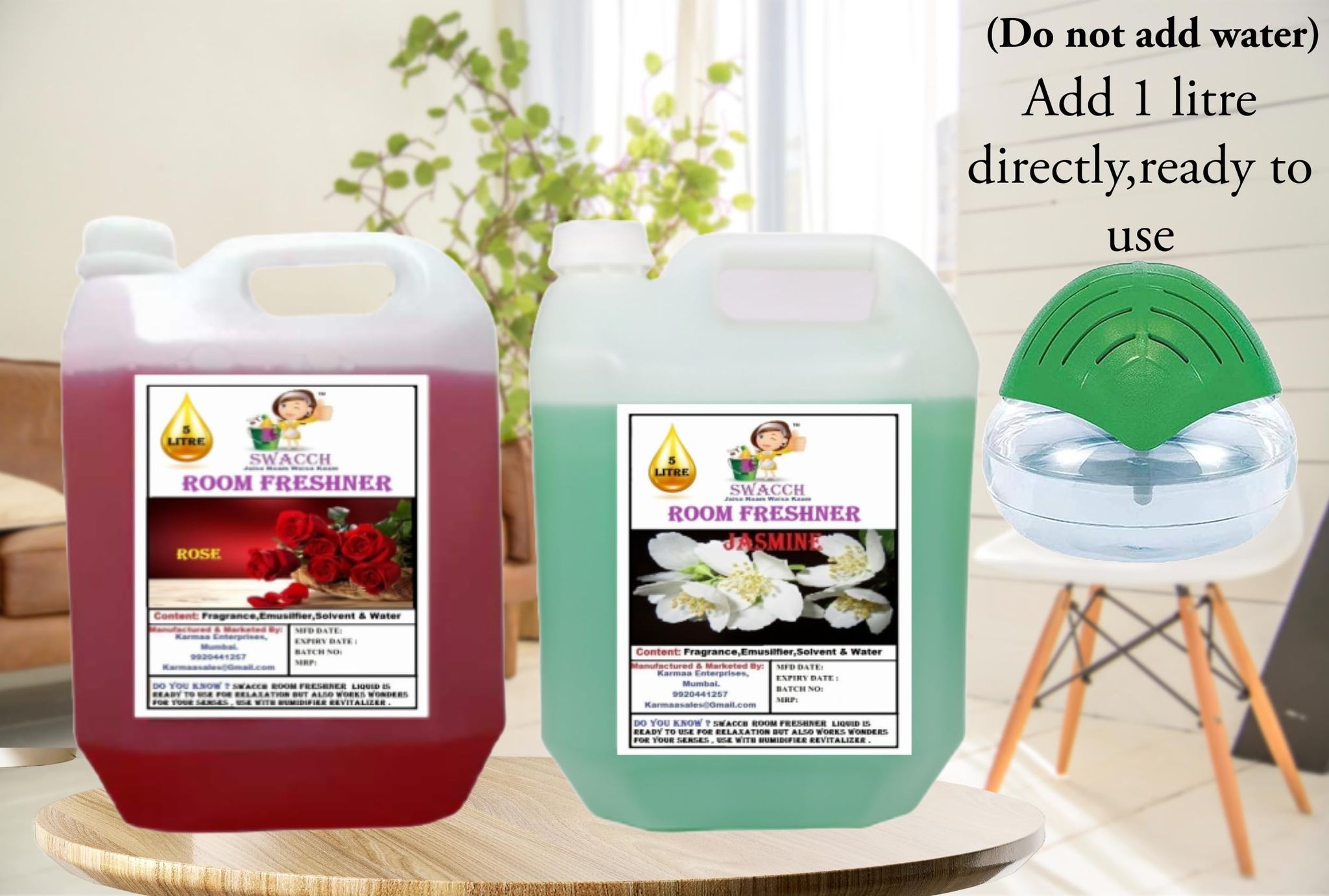 Swacch Room Freshner (5 Litre) (Pack of 2) Rose & Jasmine