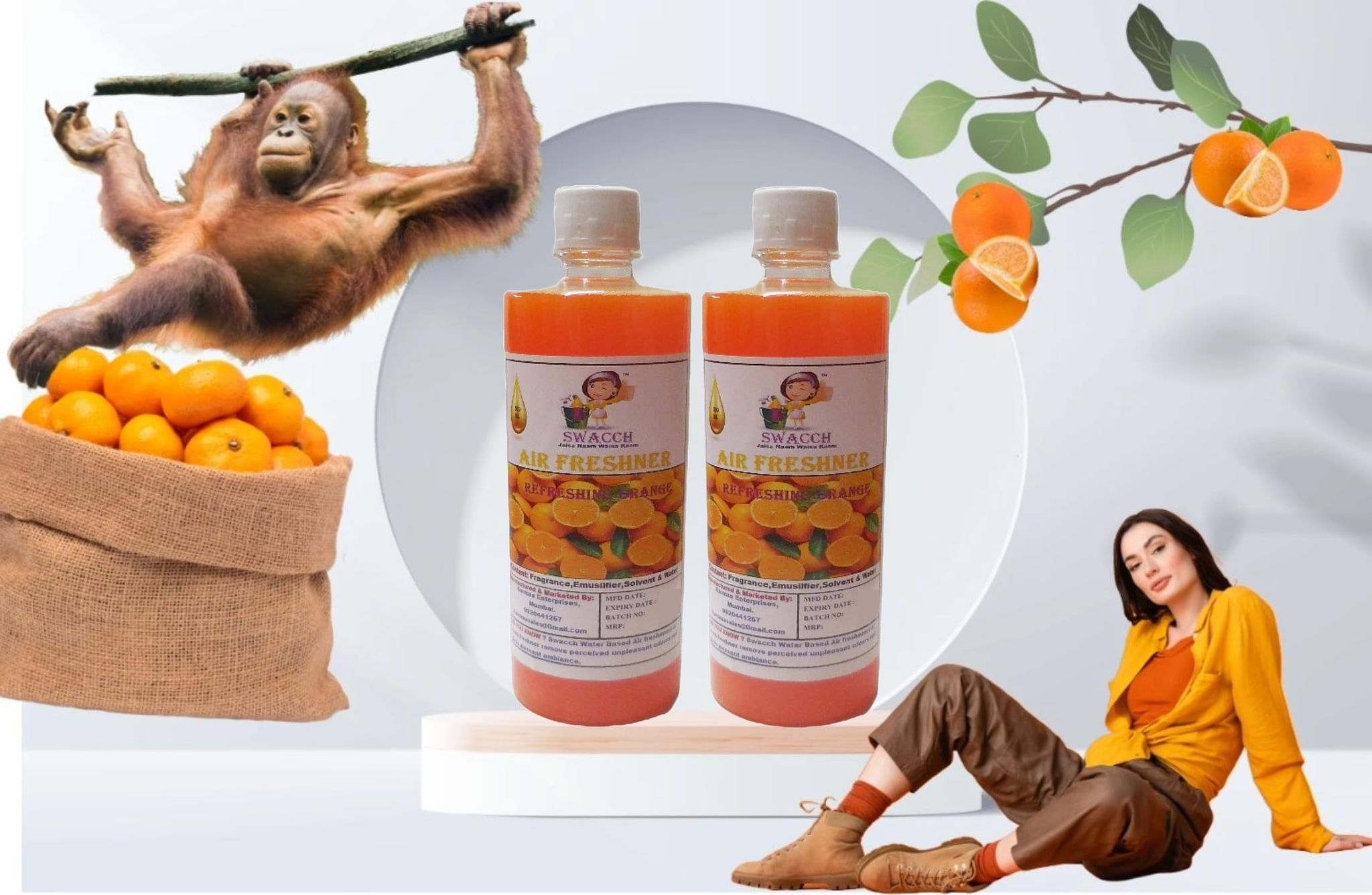 Swacch Air Freshner (500ml) (Pack of 2) Orange