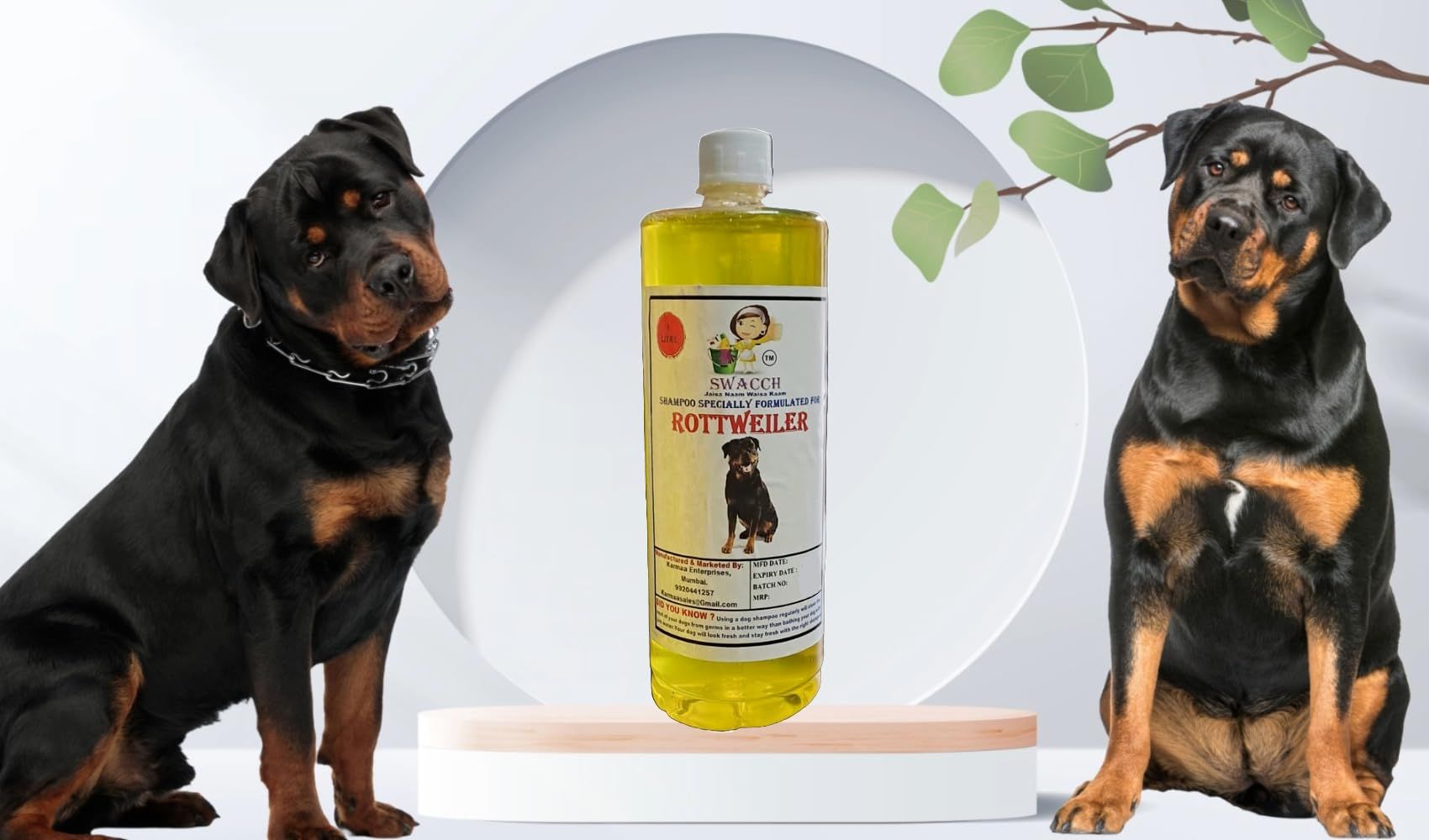 SWACCH Shampoo Specially FORMULATED for Rottweiler (1 Litre) Lemon