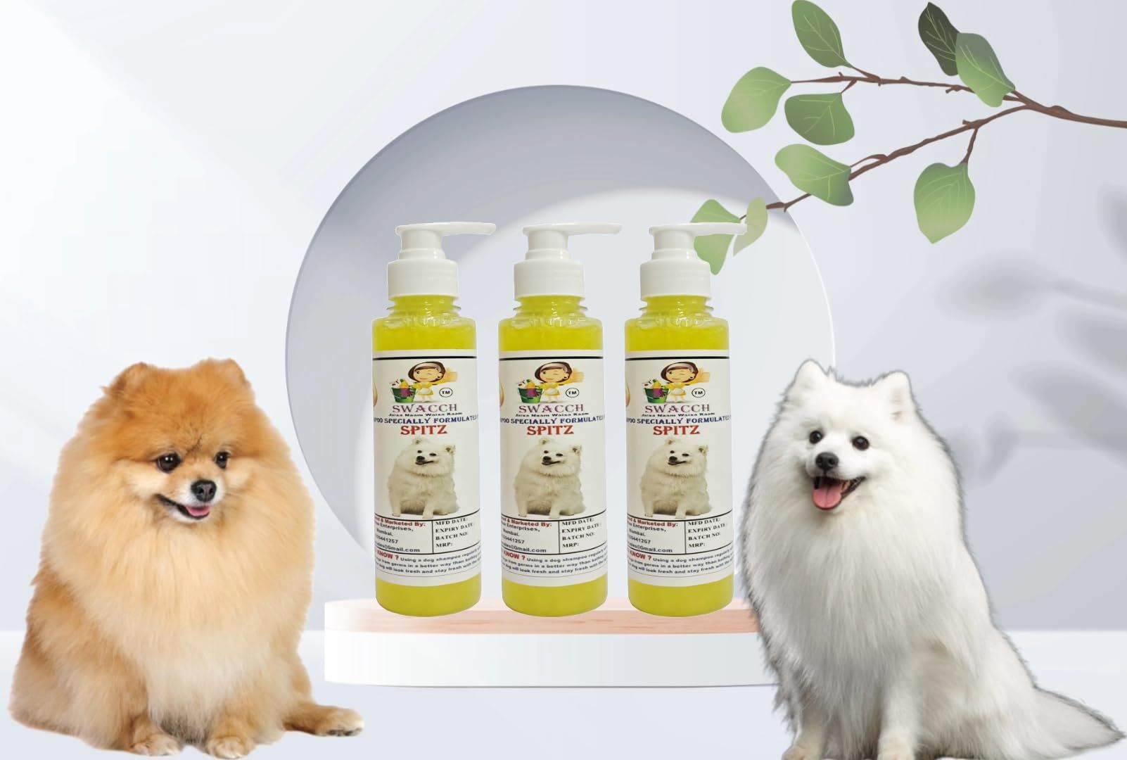 SWACCH Premium Shampoo for Spitz (200ML) (Pack of 3) Lemon