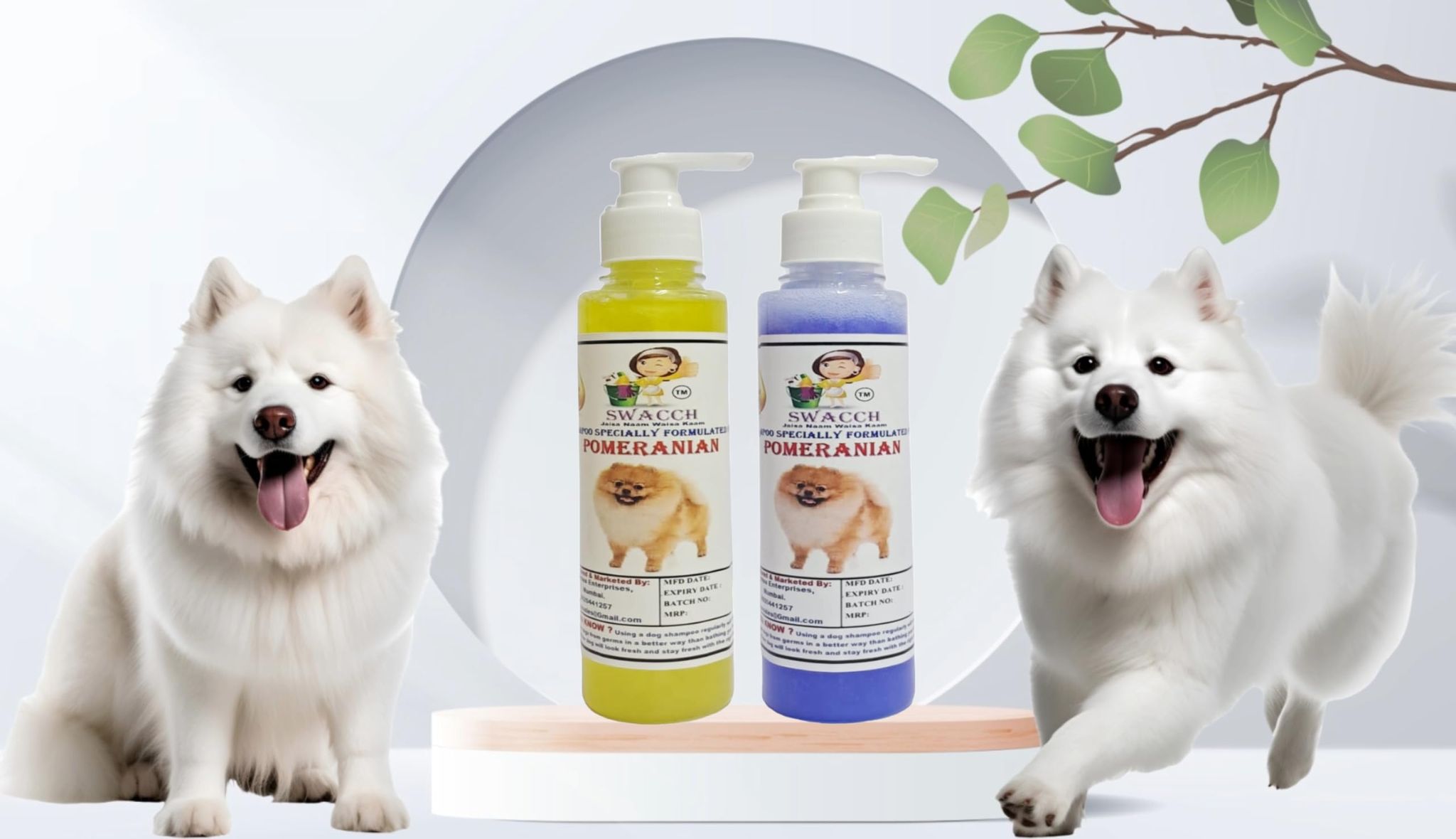 SWACCH Premium Shampoo for Pomeranian (200ML) (Combo Pack of 2) Lemon & Lavender