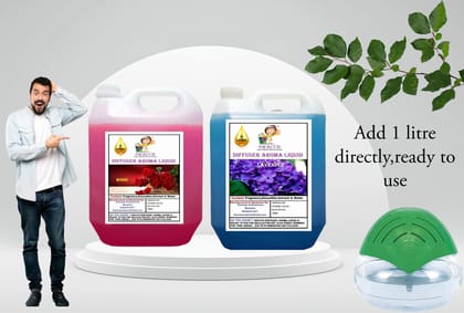 Swacch Diffuser Aroma Liquid (5 Litre) (Pack of 2) Rose & Lavender Swacch Diffuser Aroma Liquid (5 Litre) (Pack of 2) Rose & Lavender