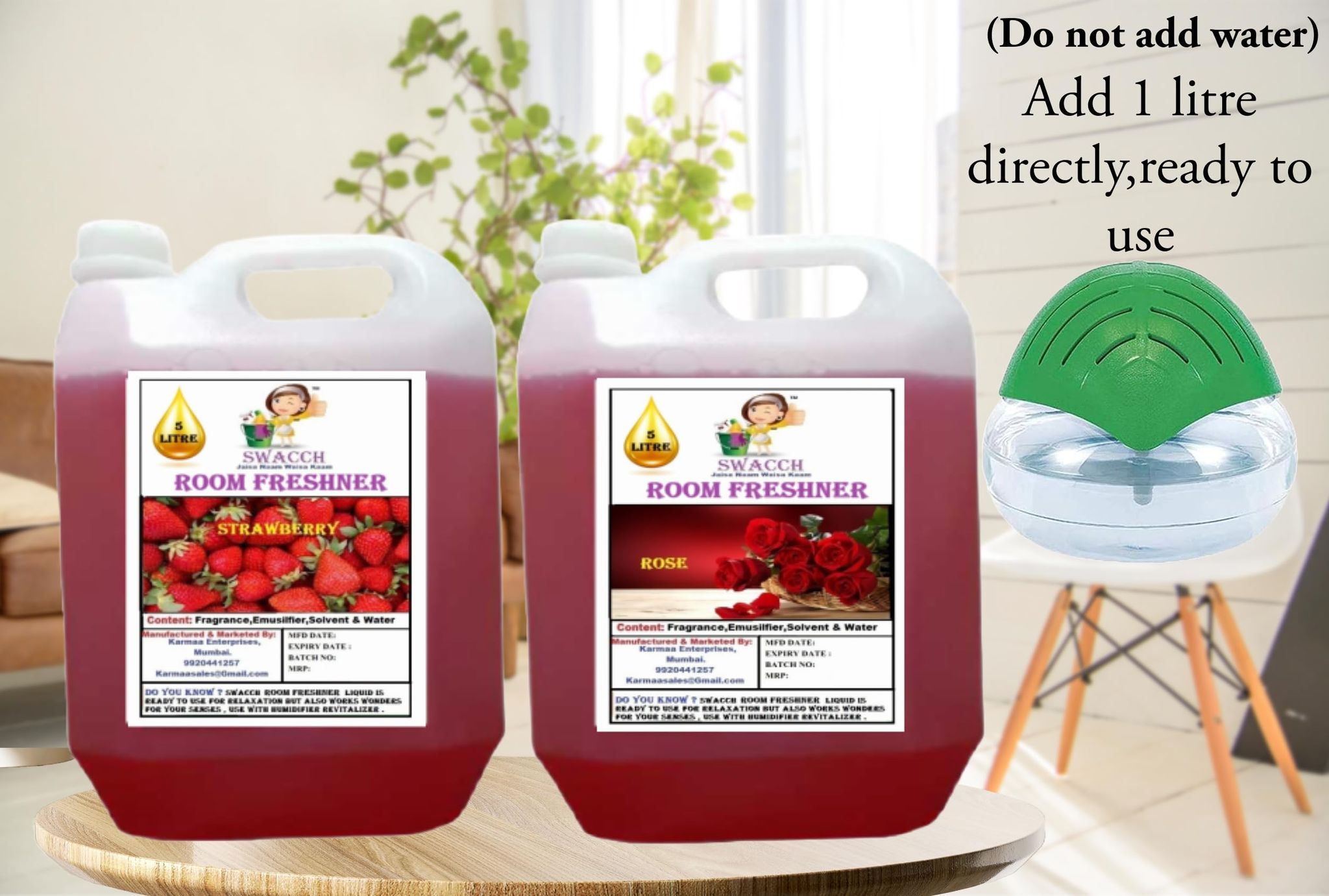 Swacch Room freshner (5 Litre) (pack of 2) Strawberry & Rose