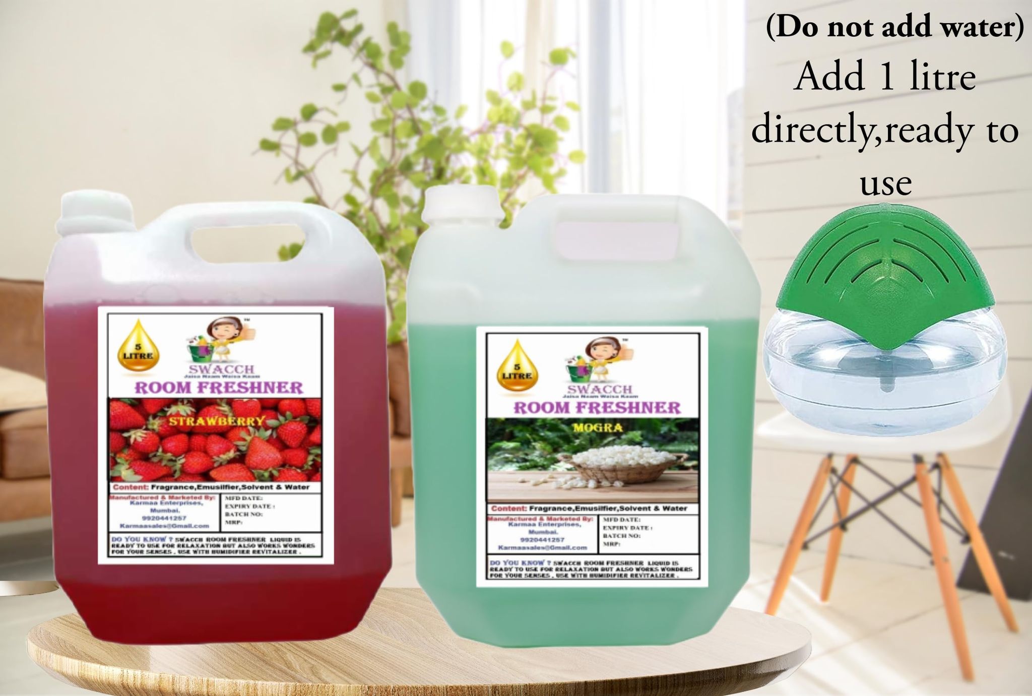 Swacch Room Freshner (5 Litre) (Pack of 2) Strawberry & Mogra