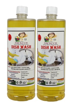 Swacch Dish Wash (1 Litre) (Pack of 2) Lemon Swacch Dish Wash (1 Litre) (Pack of 2) Lemon