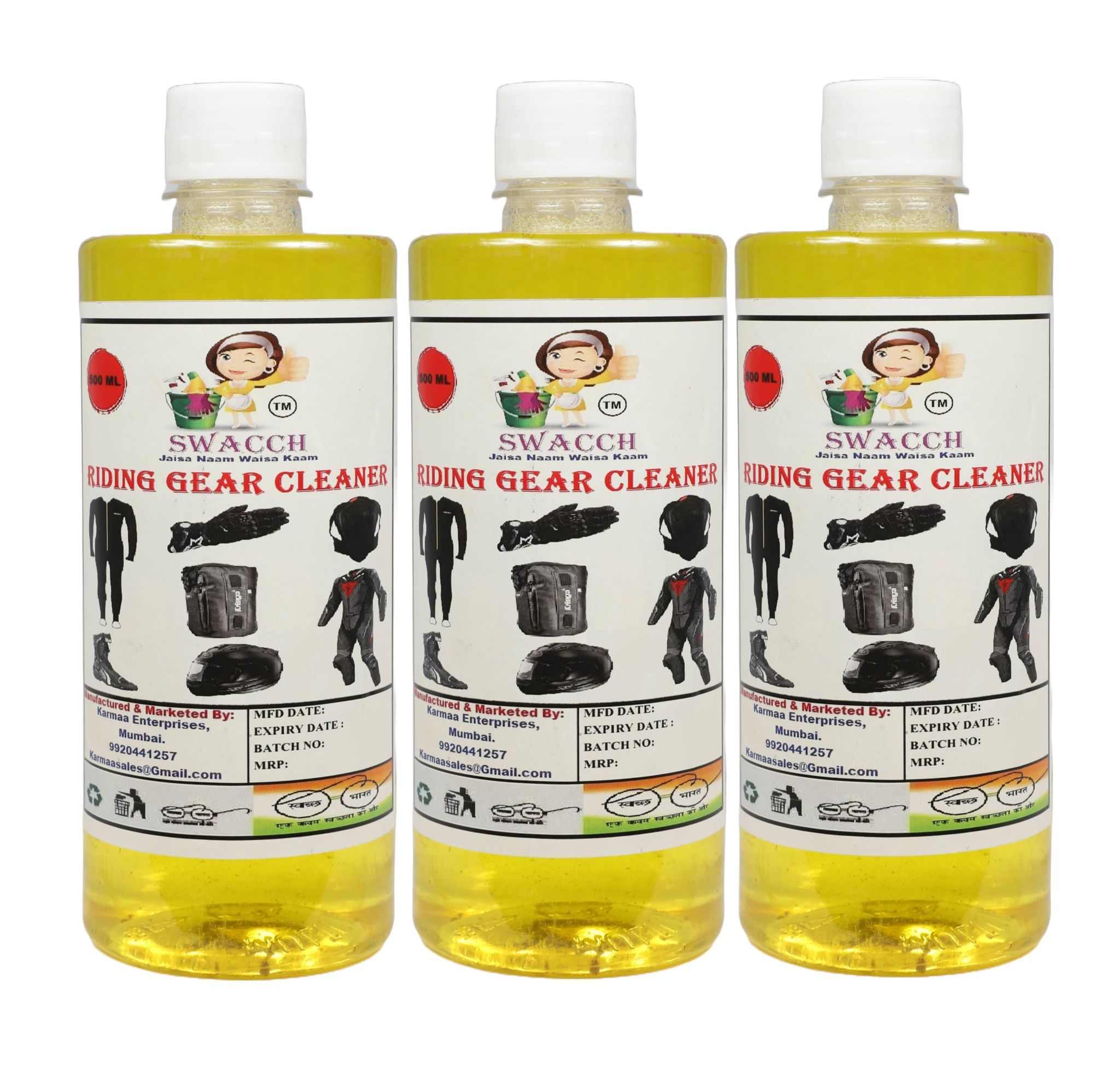 SWACCH RIDING GEAR CLEANER 500ML (PACK OF 3)