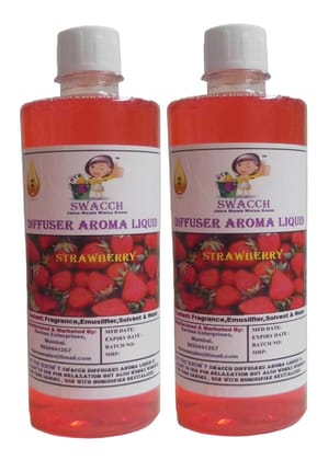 Swacch Diffuser Aroma Liquid (500ml) (Pack of 2) Strawberry