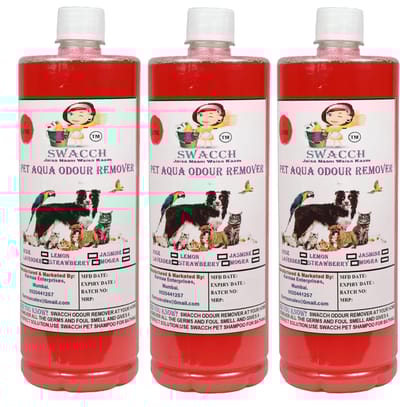 Swacch PET Aqua Odour Remover (1 Litre) (Combo Pack of 3) Rose Swacch PET Aqua Odour Remover (1 Litre) (Combo Pack of 3) Rose