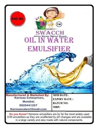 Oil in Water Emulsifier (500ml)