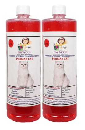 Swacch Shampoo Specially Formulated for Persian Cat (1 Litre) (Pack of 2) Strawberry