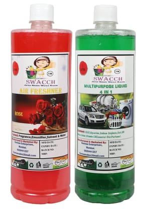 Home Care Combo Air Freshner Rose & Multipurpose Liquid (1 Litre) (Pack of 2)