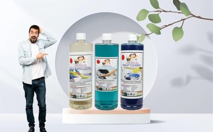 Home Care Combo Tiles & Marble Cleaner, Detergent liquid & Toilet Cleaner 1 Litre (Pack of 3)