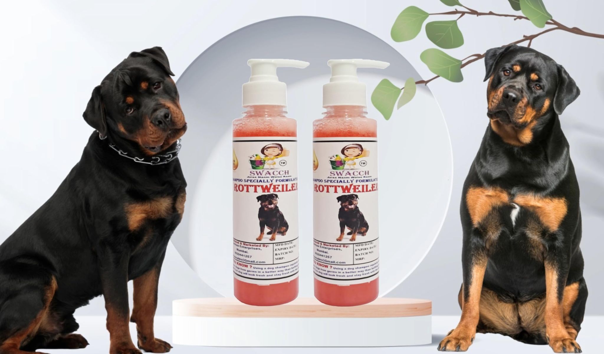 SWACCH Premium Shampoo for Rottweiler (200ML) (Pack of 2) Jasmine