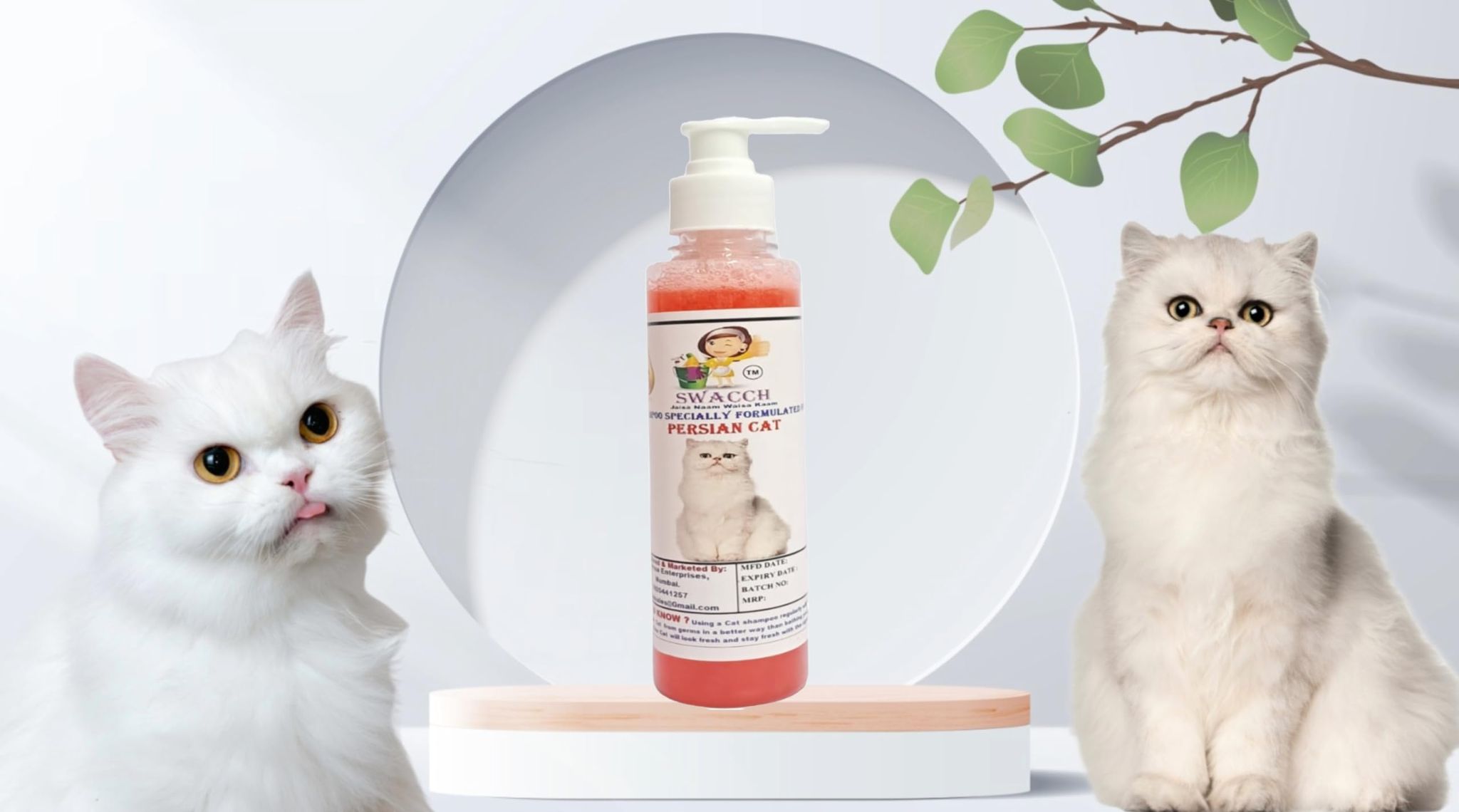 SWACCH Premium Shampoo for Persian CAT (200ML) Strawberry