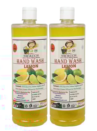 Swacch Hand wash (1 Litre) (Pack of 2) Lemon Swacch Hand wash (1 Litre) (Pack of 2) Lemon