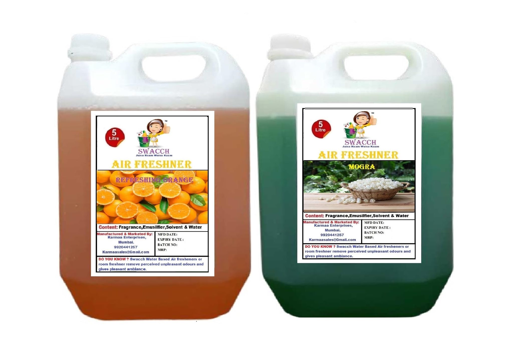 Swacch Air Freshner (5 Litre) (Pack of 2) Orange & Mogra