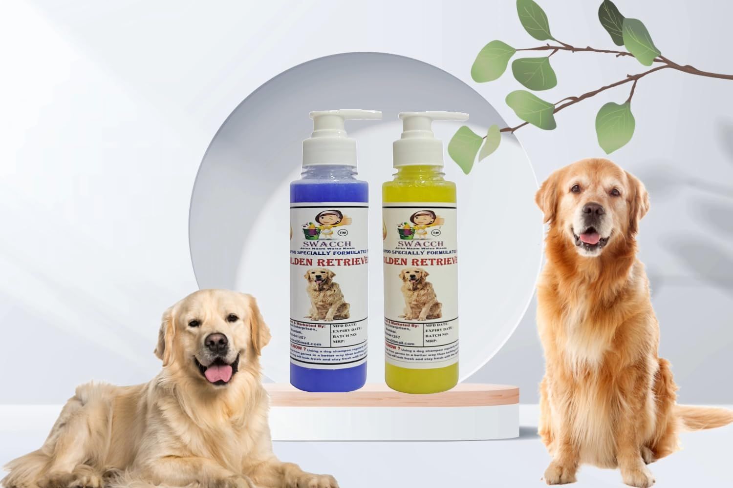 SWACCH Premium Shampoo for Golden Retriever (200ML) (Combo Pack of 2) Lavender & Lemon
