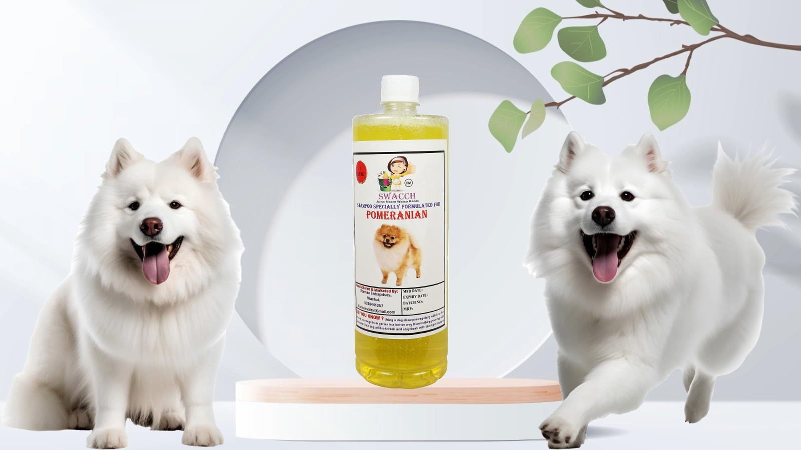 Swacch Shampoo Specially Formulated for Pomeranian (1 Litre) Lemon